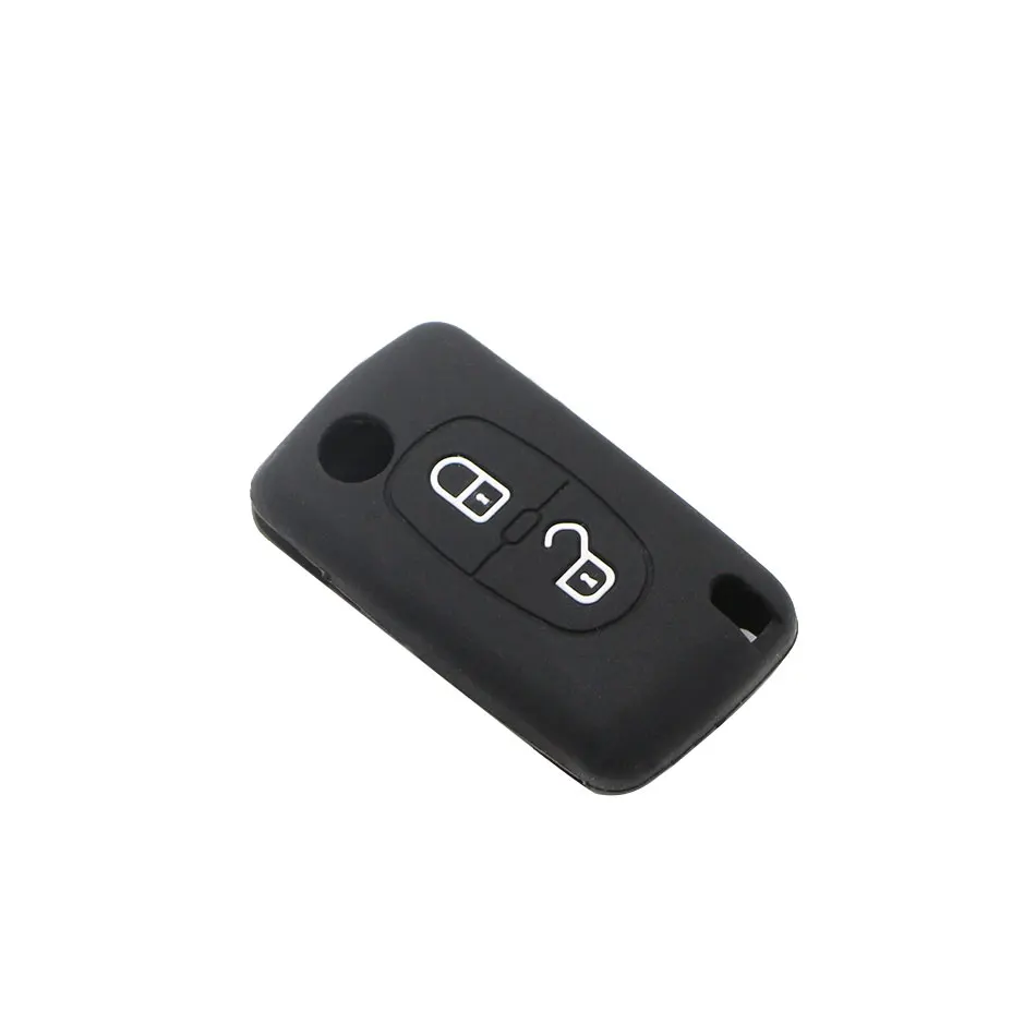 2 knöpfe silikon auto schlüssel fall abdeckung flip remote – Bild 5