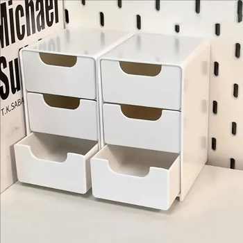 3-stufiger Schreibtisch-Organizer mit Schubladen, Kunststoff-Aufbewahrungsbox