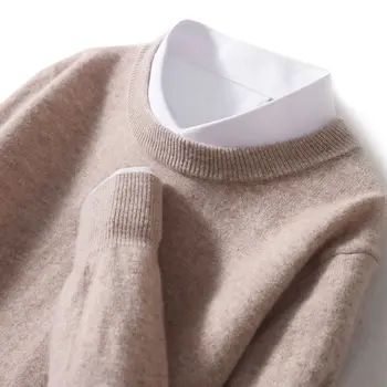 Herbst Winter Männer Kaschmir Pullover Oansatz Weiche Warme Pullover Männlich Lose Gestrickte Hemd Koreanische