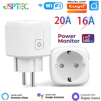 Tuya Smart Steckdose EU16A/20A Wifi Smart Plug Mit Power Überwachung Smart Leben APP Fernbedienung