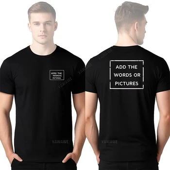 Personalisiertes Herren-T-Shirt mit Ihrem Design hier, schwarzes Baumwoll-Sommer-Top, modisches