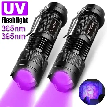 UV-Taschenlampe, LED-UV-Taschenlampe, zoombar, Mini-Ultraviolett-Lichter, 395/365 nm, Inspektionslampe