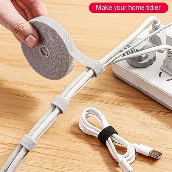 5 m Kabelbestellung, wiederverwendbarer Kabel-Organizer, Schreibtisch-Drahtwickler, Kabelbinder-Organizer