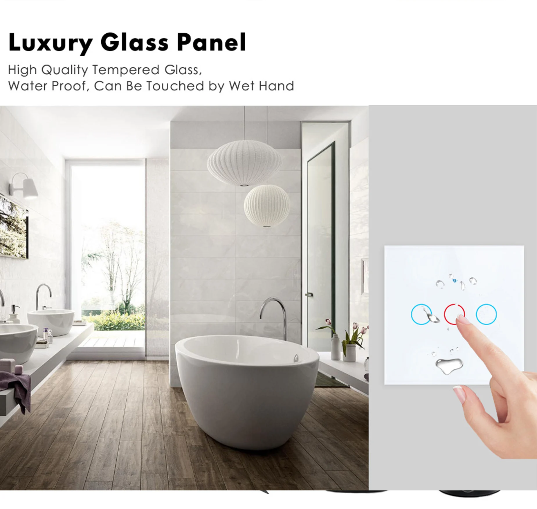 EU WiFi Smart Licht Schalter Kein Neutralleiter Touch – Bild 5