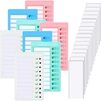 Aufgabentabelle für Kinder mit 5 leeren Karte, Kunststoff-Checklistentafel mit abnehmbarem Karton, To-Do-Liste