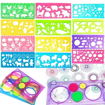 Geometrie Spirograph Zeichnung Schablone Set Malerei Vorlage Lineal Kunst Handwerk Kreative Kinder