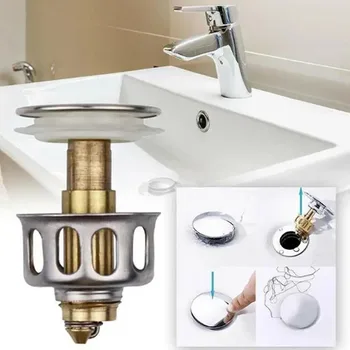 Becken Abflüsse Universal Metall Filter Ventil Pop-up Abtropffläche Abfall Stopper Badewanne Sieb Stecker Haar