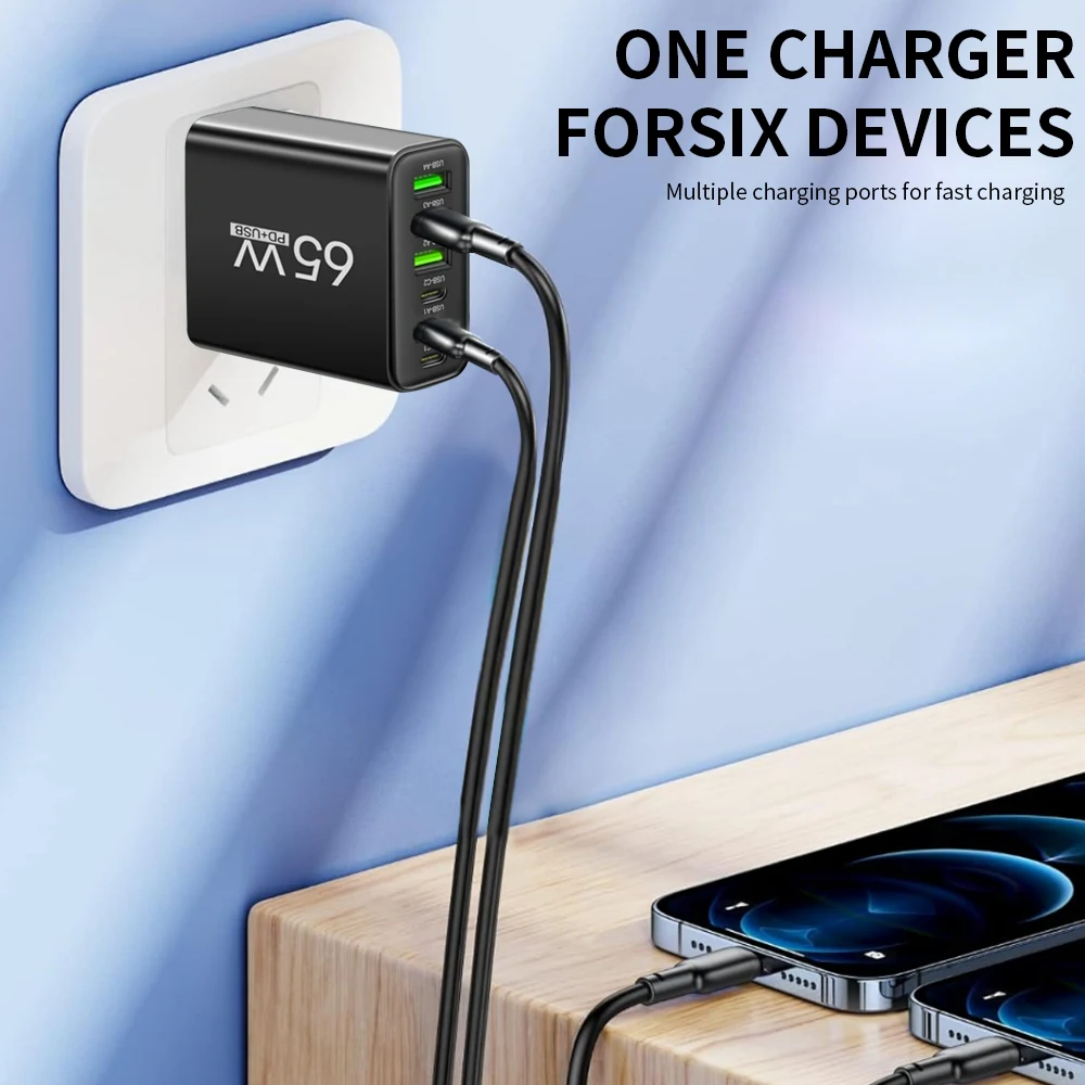 USB-Ladegerät 65 W mit mehreren Anschlüssen, USB-C – Bild 2