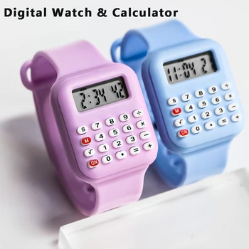 Kreative Taschenrechneruhr Cartoon LED Digital Kinderuhr Mode Sport Elektronische Uhr für Jungen Mädchen