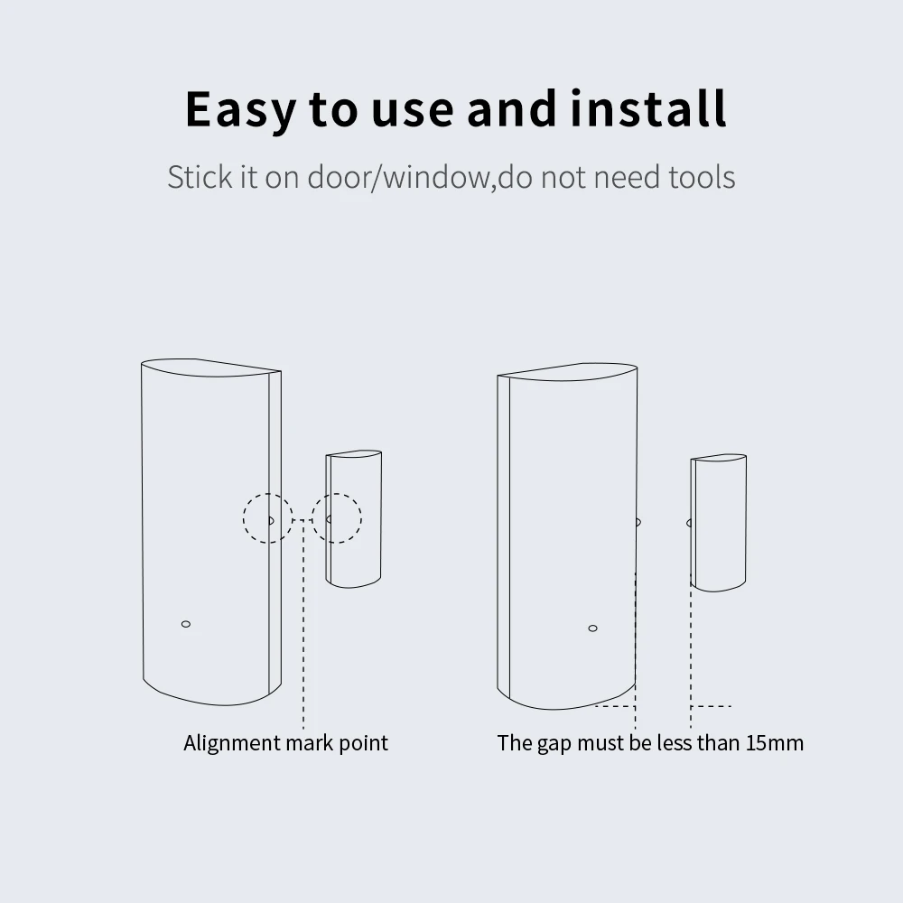 Tuya WiFi Smart Tür- und Fenstersensor Drahtloser – Bild 3