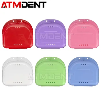 Dental Prothese Box Prothese Tablett Box Dental Kieferorthopädische Hosenträger Retainer Fall Schutzhülle Vent