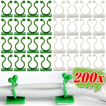 Invisible Plant Support Clips for Climbing Orchid Flower Ties Tomato Vine Plastic Garden Self-Adhesive Wall
