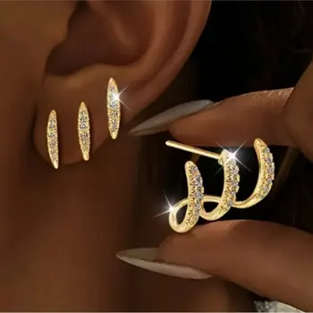Elegante Strass-Dreiklauen-Ohrringe für Damen Luxuriöses & Niedliches Design Ohrringe Party (2 Stück)