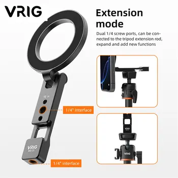 VRIG Magnetischer Telefonhalter Ständer MagSafe Cold Shoe Stativhalterung mit 1/4 Schraube für iPhone Android
