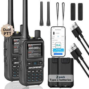 2er-Pack BAOFENG UV-5R Mini-Dualband-Zweiwegradio (5 W/999 CH) - Bluetooth-APP-Programmierung, NOAA-Warnung