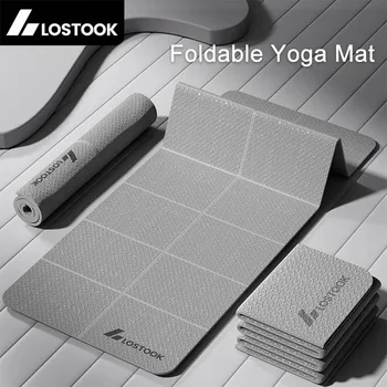 Faltbare Yogamatte, 4 mm dick, TPE, einfach zu verstauen, für Reisen, Übungsmatte für Yoga, Pilates