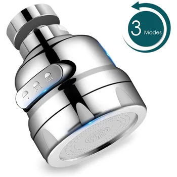 360-Grad-drehbarer Küchenarmatur-Belüfter, verstellbarer Dual-Modus-Sprühfilter, Diffusor, wassersparende