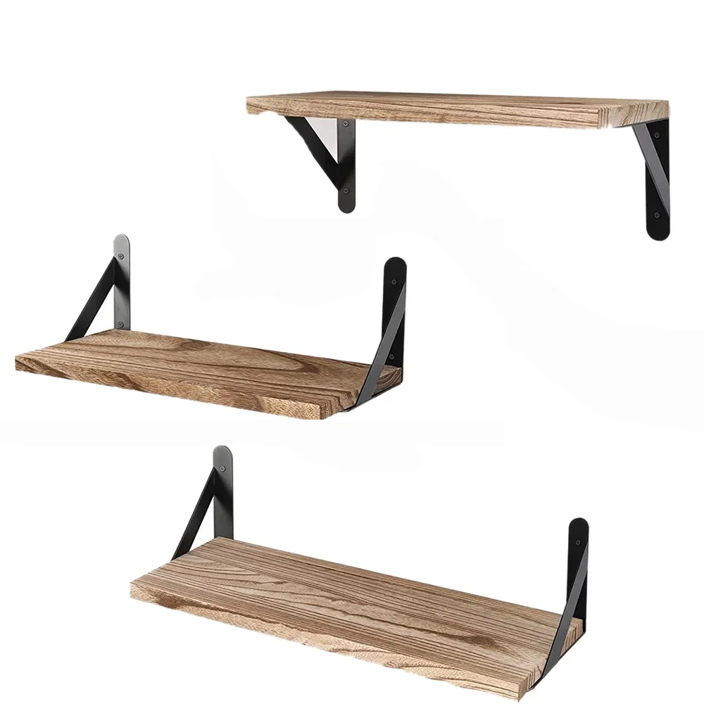 Schwimmende Wandregale aus Holz, Badezimmer-Hängeregale