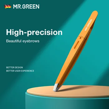 MR.GREEN Augenbrauenpinzette, buntes Haar, Schönheit, Abzieher für feine Haare, Edelstahl, schräge