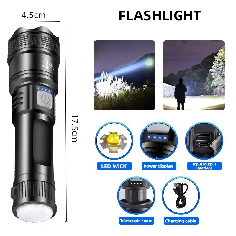 5000LM Ultrahelles taktisches Licht, eingebauter Akku – Bild 3