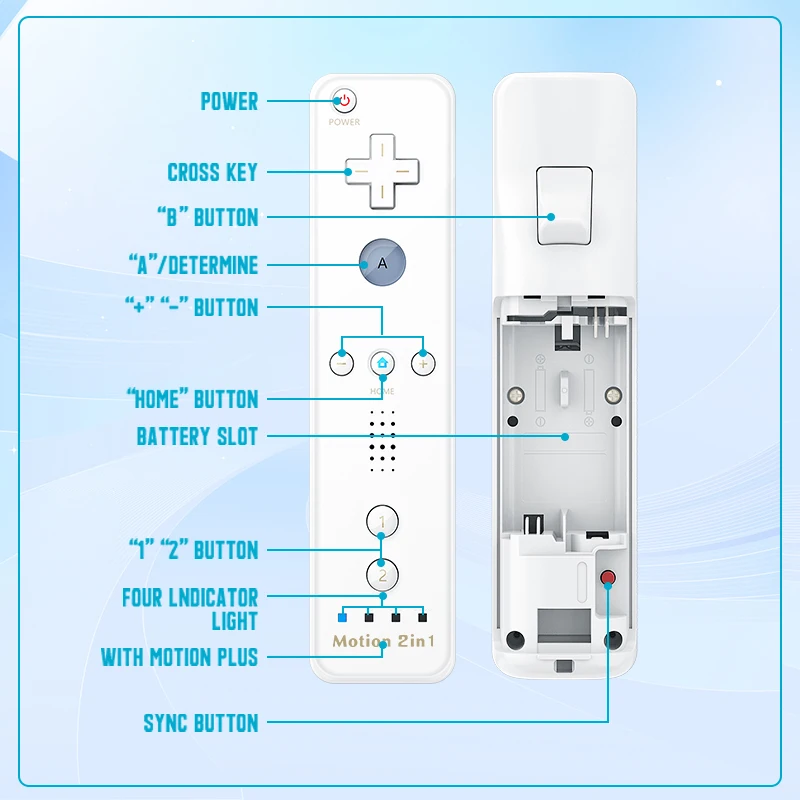 2 in 1 für Nintendo Wii Controller Set optionale Bewegung – Bild 6