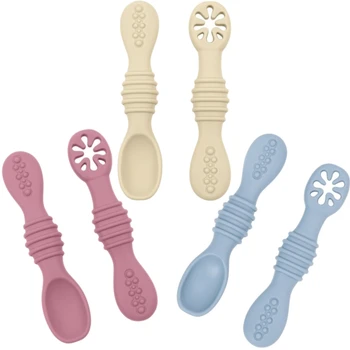 Baby Löffel Gabel Set Weiche Silikon Klebrige Löffel Kinder Besteck Ausbildung Löffel Kinder (2 Stück)