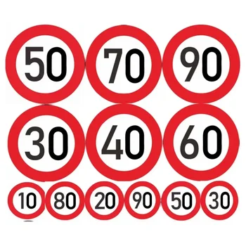 Verkehrs zeichen Geschwindigkeit begrenzung 10.20.30.40.50.60.70.90 km/h, Vintage Metall Aluminium Zeichen