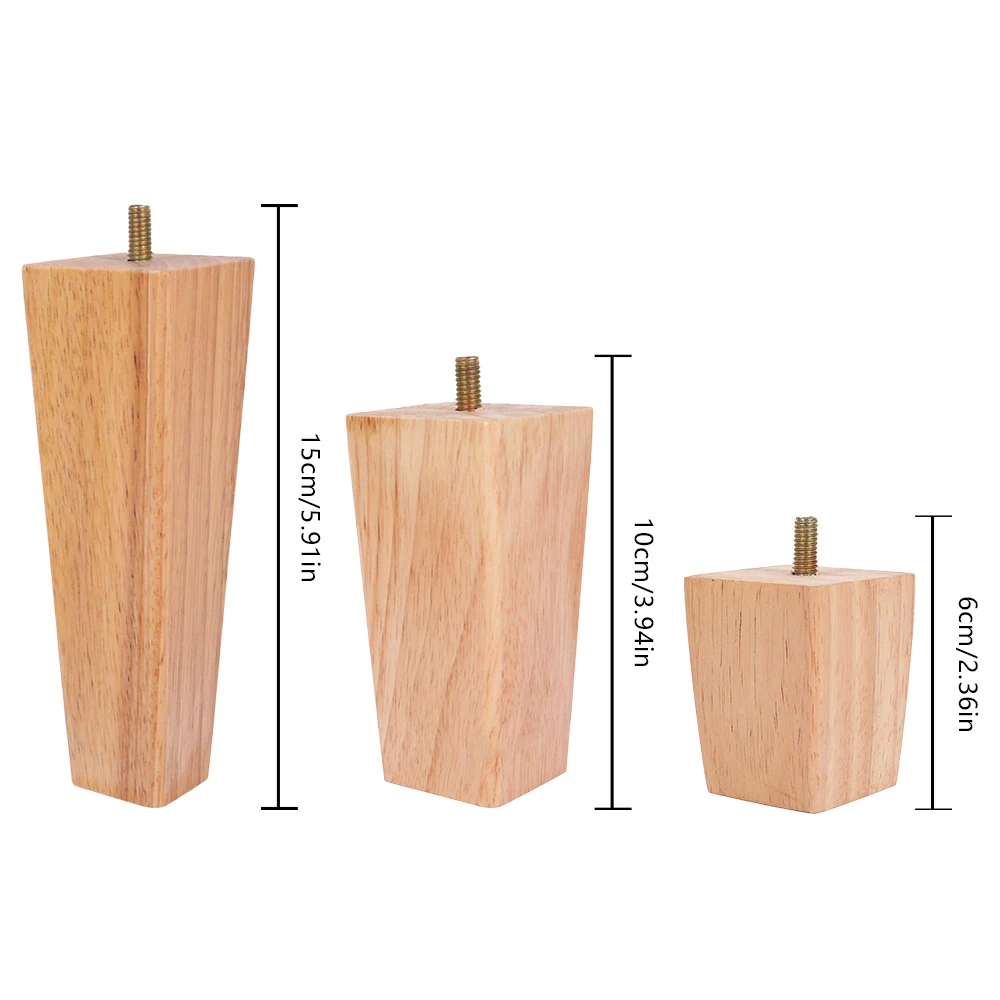 4PCS Massivholz Möbel Beine 6/10/15cm Stuhl Bett Tisch – Bild 3