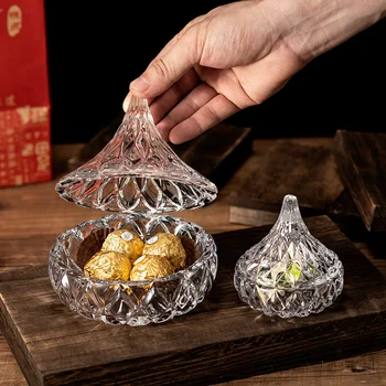 Kreative Glas Pinienkerne Wasser tropfen Süßigkeiten Glas mit Deckel Schmucks cha tulle dekorative Ornamente