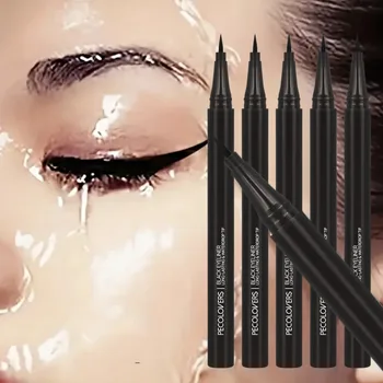 Glatte Flüssige Eyeliner Stift, Wasserdicht, Langlebiges Make-Up, Schwarz, Ultrafeine Stift Spitze (5 Stück)