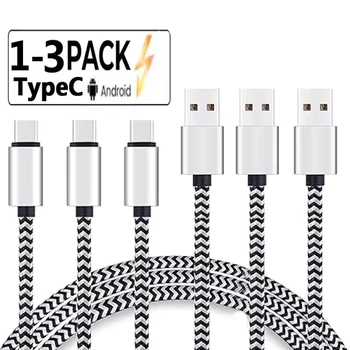 USB Typ C Kabel 2,4 A Schnelle Lade Batterie Ladegerät Draht Gewebt Nylon Datenkabel Handy Ladegerät