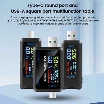 Digitale Spannung Strom Meter Batterie Kapazität Tester USB Typ C Volt Strom Arzt Meter Power Bank Ladegerät