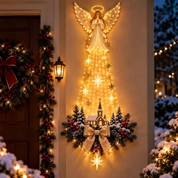 Beleuchtete Krippen-Wanddekoration, Weihnachtsdekoration, LED-Leuchtende Hängende Ornamente