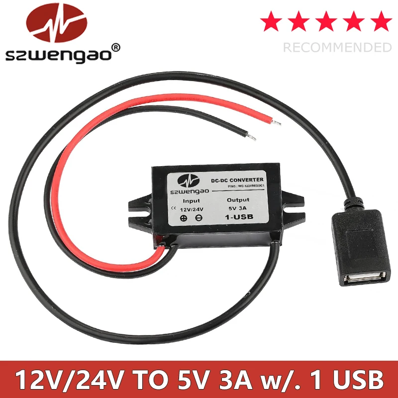 DC-DC 12V 24V auf 5V 3A 15W Auto-Stromrichter Typ-C USB Step – Bild 3