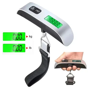 Digitale Gepäckwaage Elektronische Tragbare Waage 110lb/50kg LCD-Anzeige Reise-Kofferwaage Hängewaage
