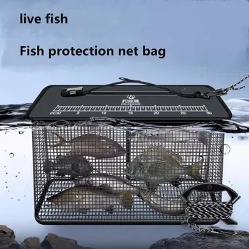 Schwimmender Fischkorb, faltbarer Angelkorb, tragbares faltbares Fischernetz zur Aufbewahrung