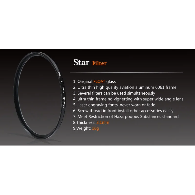 KnightX Effects Star Filter Line 52 mm 55 mm 58 mm 67 mm 77 – Bild 2