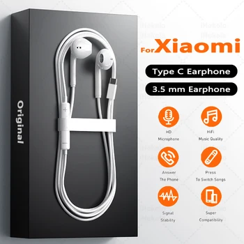 Typ-C Kabelgebundene Kopfhörer für Xiaomi 17 15 14 Pro Ultra 3,5mm Ohrhörer für Redmi Poco Huawei Samsung