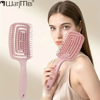 WANMEI Volumizing Detangling Hair Massagekamm Haarmassagekamm mit ausgehöhltem Design, Haarstyling-Werkzeuge