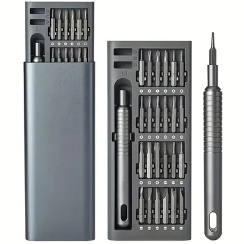 24-in-1-Präzisions-Schraubendreher-Set mit Griff aus Aluminiumlegierung, hochgehärteten Metallbits