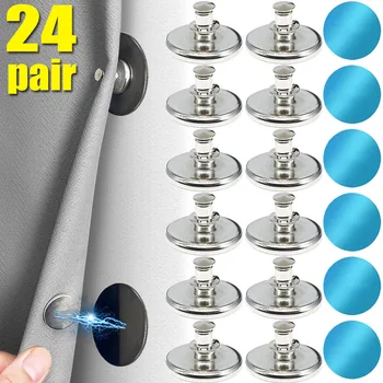 Metallvorhang mit Magnetverschluss, Wandmontage, magnetische Schnalle, Duschvorhang, Magnetklammern