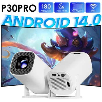 P30 PRO Smart Mini-Projektor Android 14 WiFi6 BT 5.0 unterstützt 4K 1280 * 720P Video Smart Home Theater