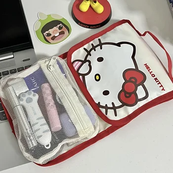 Süße tragbare Reise-Waschbeutel-Aufbewahrungstasche, Mädchen-Geschenke, Hello Kitty, Kuromi, Stitch, KT Cat