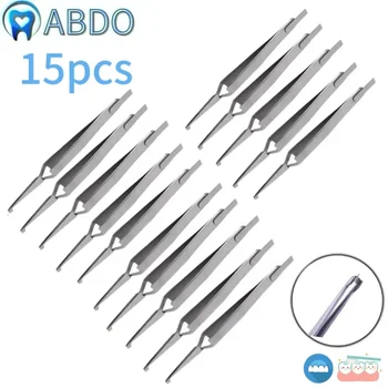 Dental Halterung Pinzette Halter Instrument Edelstahl Gezahnt Kieferorthopädische Pinzette Zange (15 Stück)
