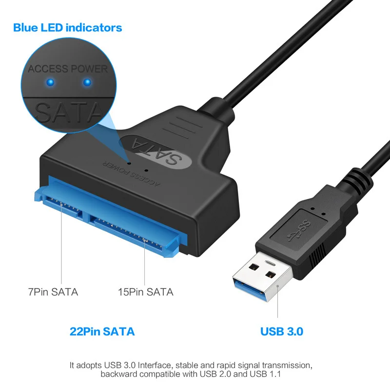SATA auf USB 3.0 Kabel für 2,5-Zoll-SSD und HDD – Bild 2