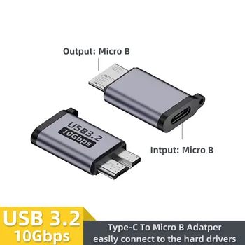 USB C 3.0 Micro B Stecker auf Typ C Buchse Adapter Typ-C auf Micro B Stecker für Laptop Externe Festplatte