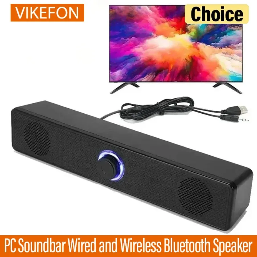 Drahtlose Bluetooth- und PC-Soundbar, kabelgebundener