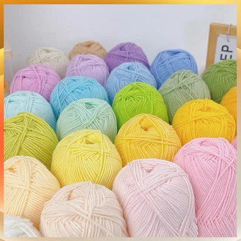 A1-a 50 gr/satz Weiche Milch Baumwolle Garn für Häkeln Fäden für Stricken Wolle DIY Handwerk Pullover Hut Baby