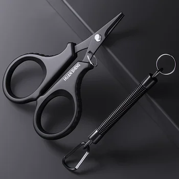 Titan Beschichtung Edelstahl Angeln Scissor Zange Cut PE Braid Linie Cutter Plies Karpfen Outdoor Angeln