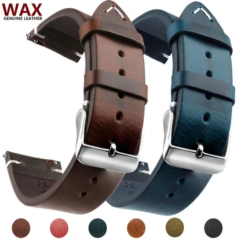 Wachs-Uhrenarmband aus echtem Leder, Schnellverschluss 18 mm/19 mm/20 mm/21 mm/22 mm/24 m Uhrenarmbänder